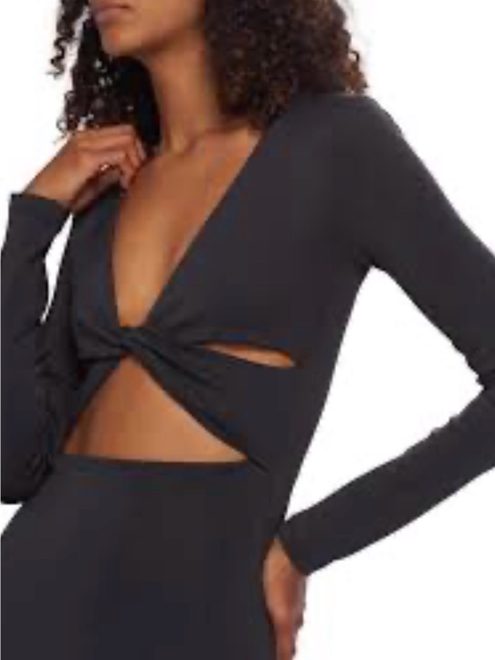ZEYNEP ARCAY Twisted cutout stretch-knit maxi Longsleeve dress size 4 - Picture 3 of 8